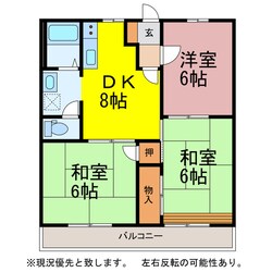 エバーグリーン三ツ相　Ｃ棟の物件間取画像